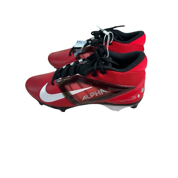 NEW Nike Alpha Menace 4 Pro Football Cleats Red White FD7037-600 Men’s Sz 12 - Picture 9 of 11